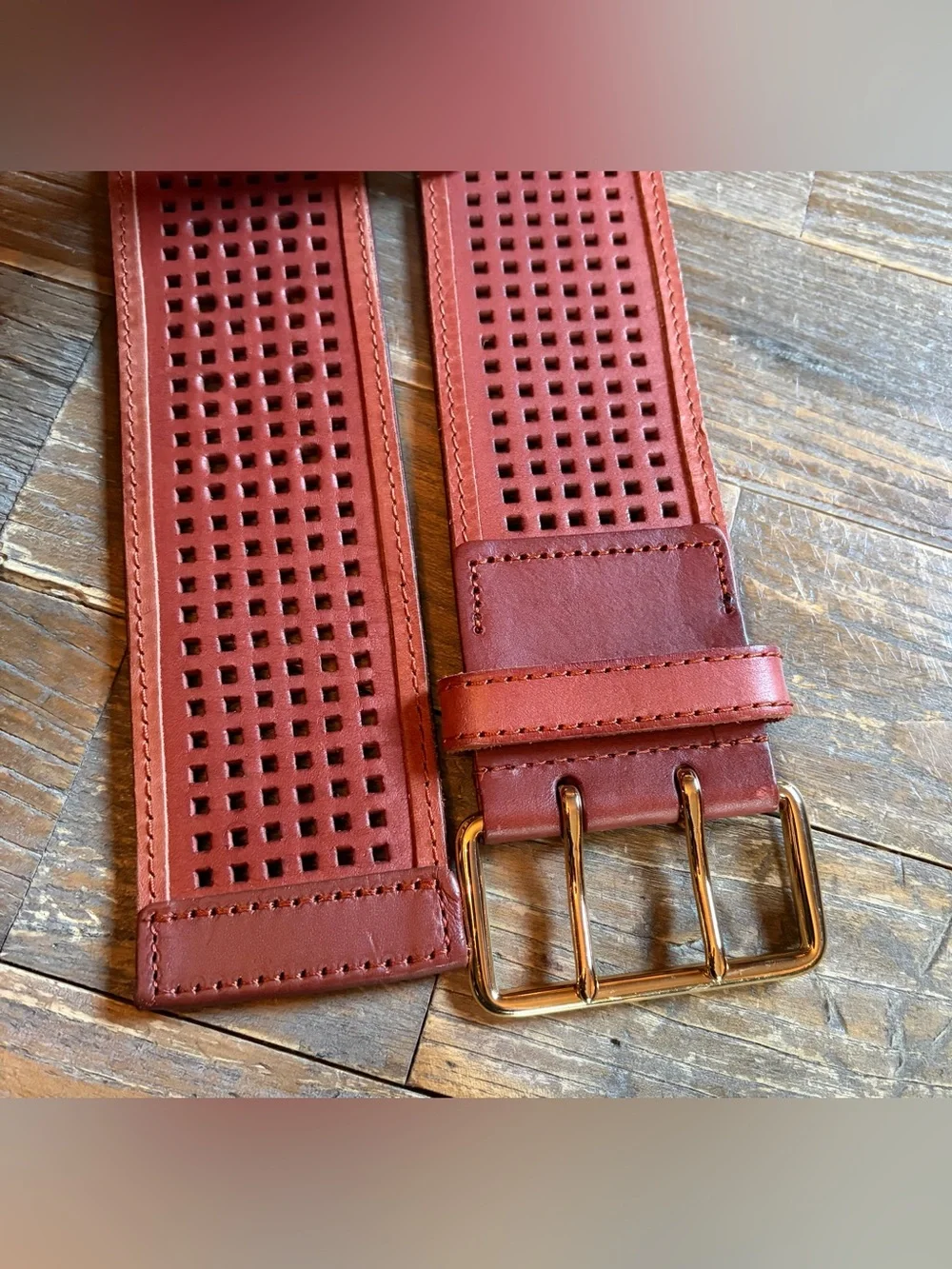 Linea  Pelle Collection Addison Cognac Leather Belt